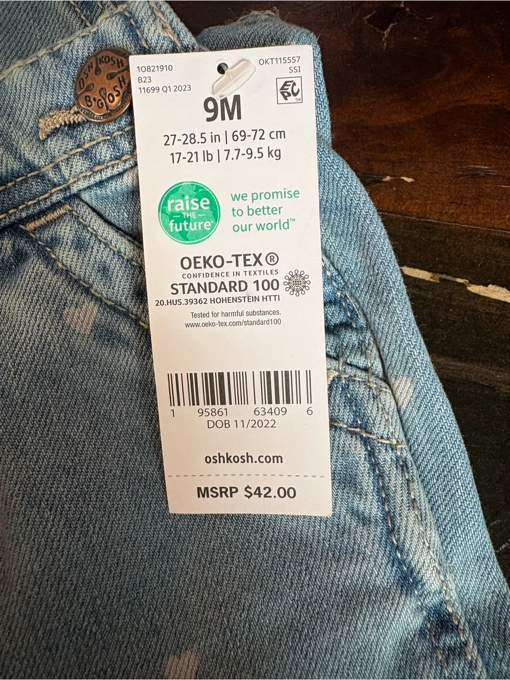 Osh Kosh heart overalls NWT